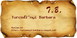 Turcsányi Barbara névjegykártya